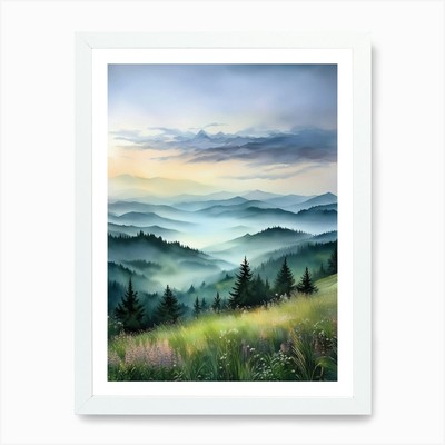 Appalachian Mountains, Smoky Mounta Framed Wall Art Poster Canvas Print Picture