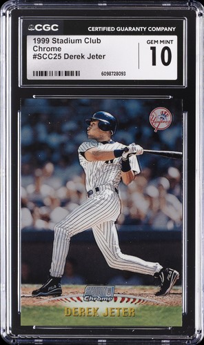 1999 STADIUM CLUB CHROME #SCC25 DEREK JETER CGC 10 GEM MINT