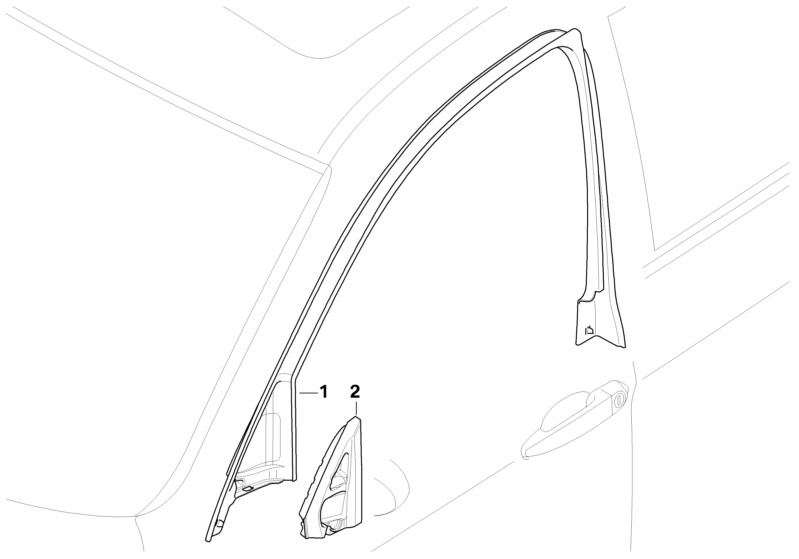 BMW Genuine Front Left Door Window Frame Top Trim Surround E90/E91 