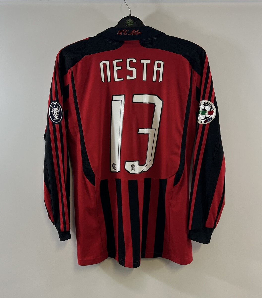 AC Milan Matchworn Nesta 13 L/S Home Football Shirt 2007/08 AC Milan Matchworn Nesta 13 L/S Home Football Shirt 2007/08