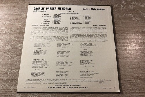 Charlie Parker Memorial Vol.2 Savoy MG-12009 US LP vinyl RVG Mono DG - Bild 6 von 11