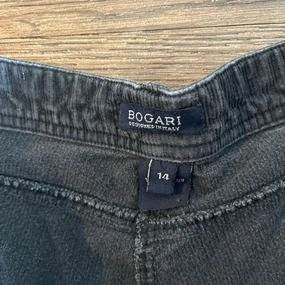 Pantalones de pana Bogari para mujer 14 gris oscuro diseñados en Italia Foto 3 de 4