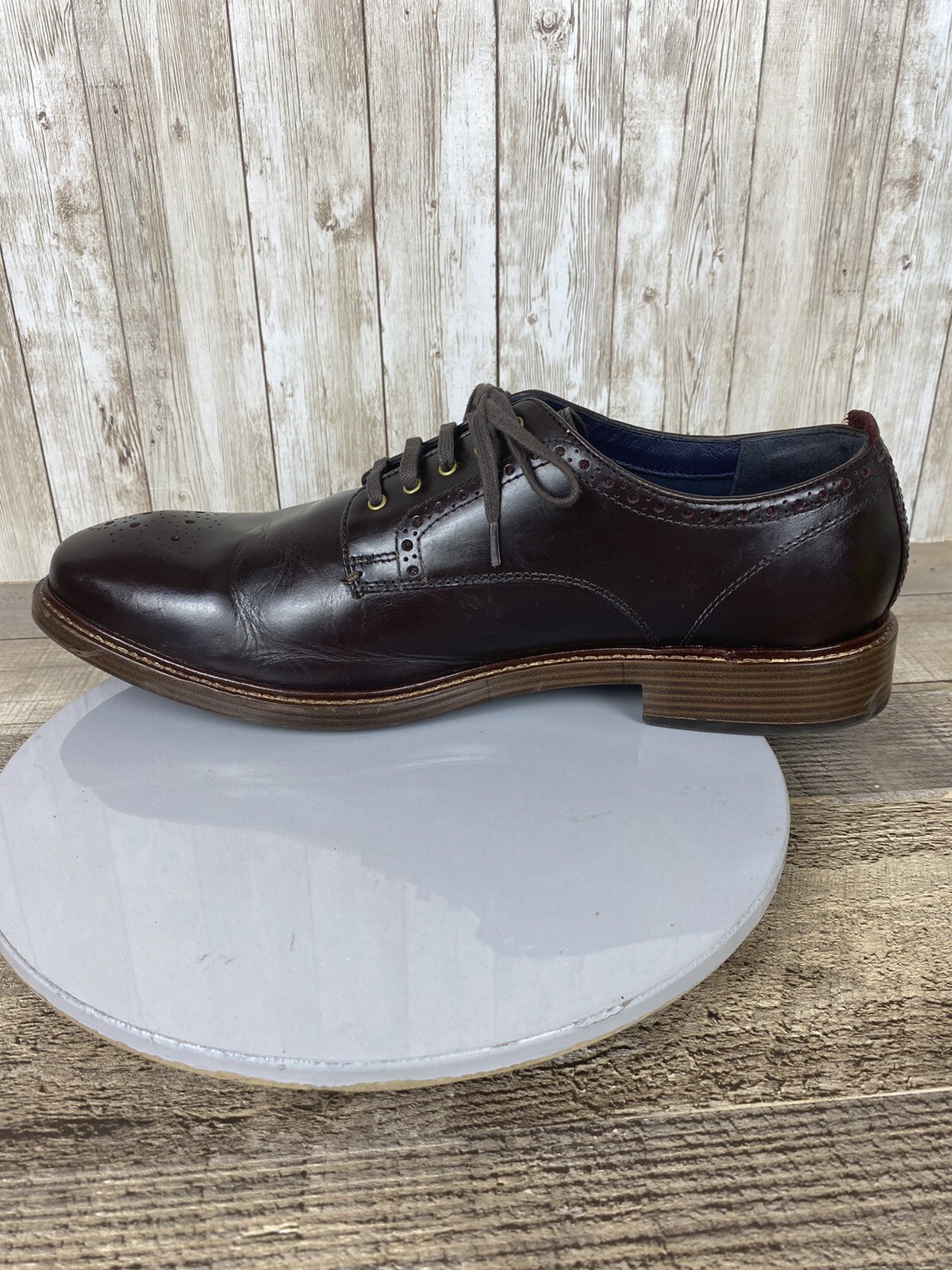 SAOLA Scarpe eleganti Cole Haan da uomo marrone scuro pelle derby taglia 12 M