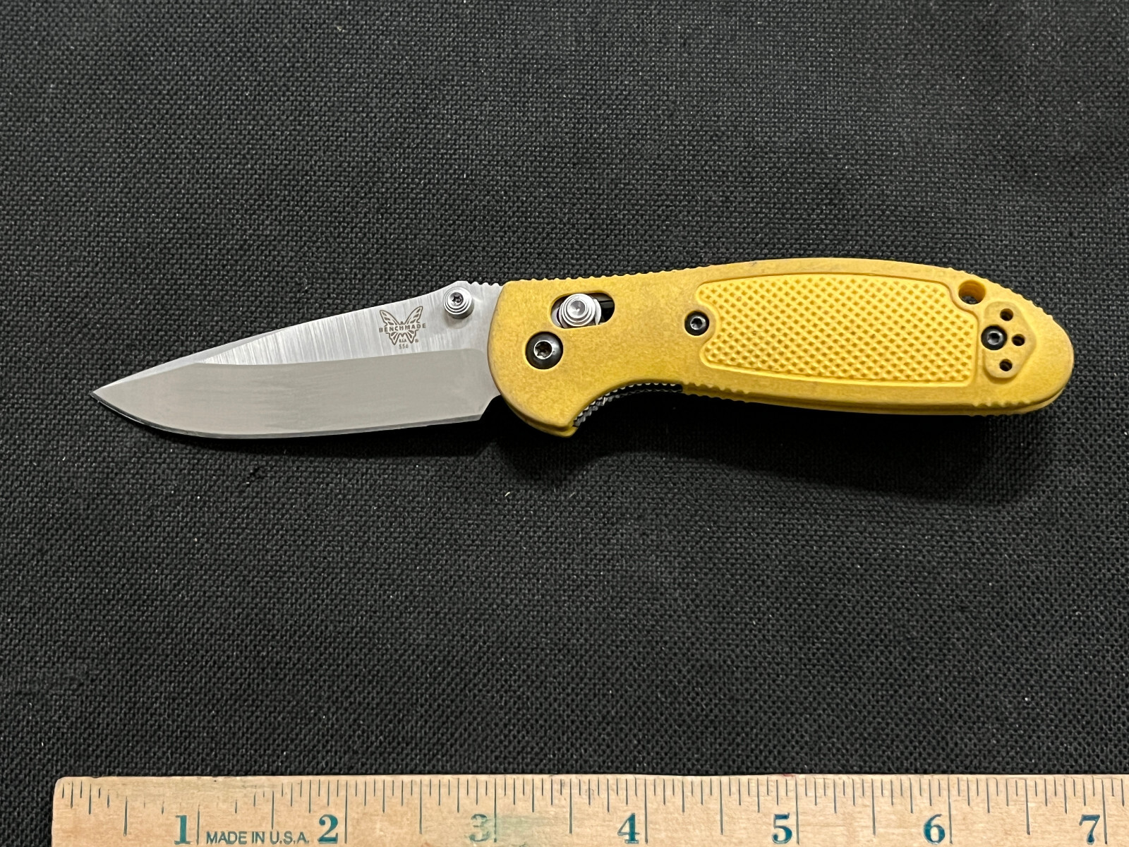 Benchmade 556 Mini Griptilian Pocket Knife w/ Axis Lock & GTX Yellow