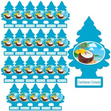 LITTLE TREES Car Air Freshener, Caribbean Colada, 24 Pack