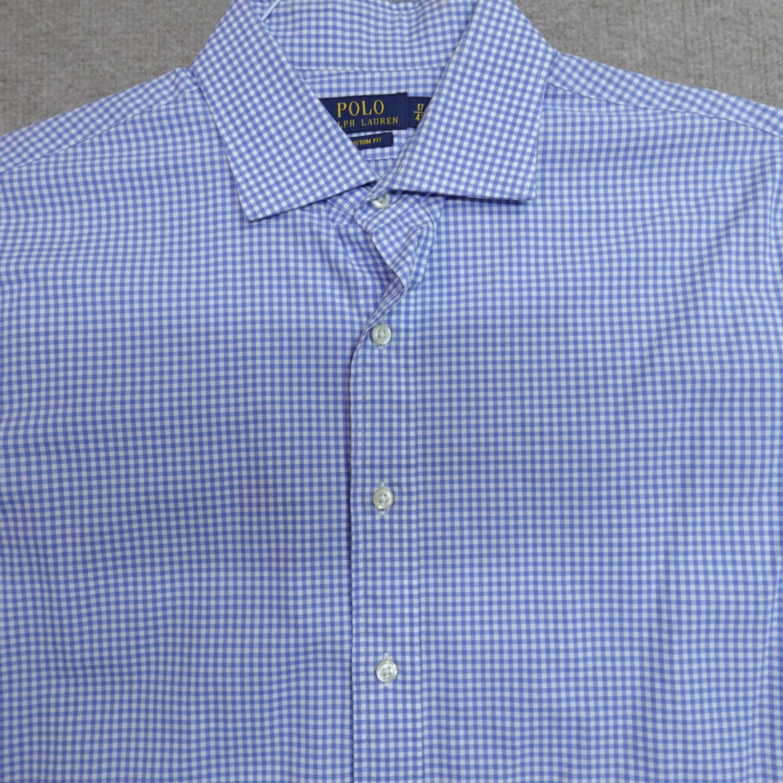 Ralph Lauren Blue Gingham Plaid Polo XL