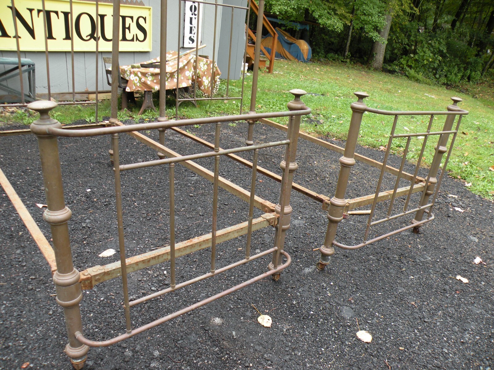 Antique Pr. Twin Brass beds eBay