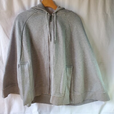 Burberry Hooded Poncho Gray Cotton London England Full
