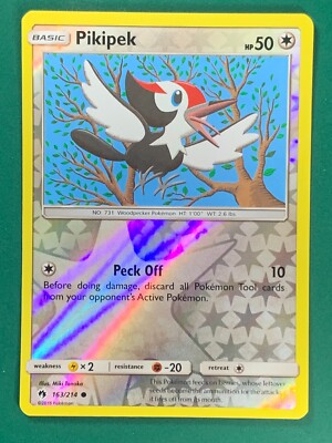 Pikipek  163/214  Common  Reverse Holo SM Lost  Thunder Pokemon TCG [2]
