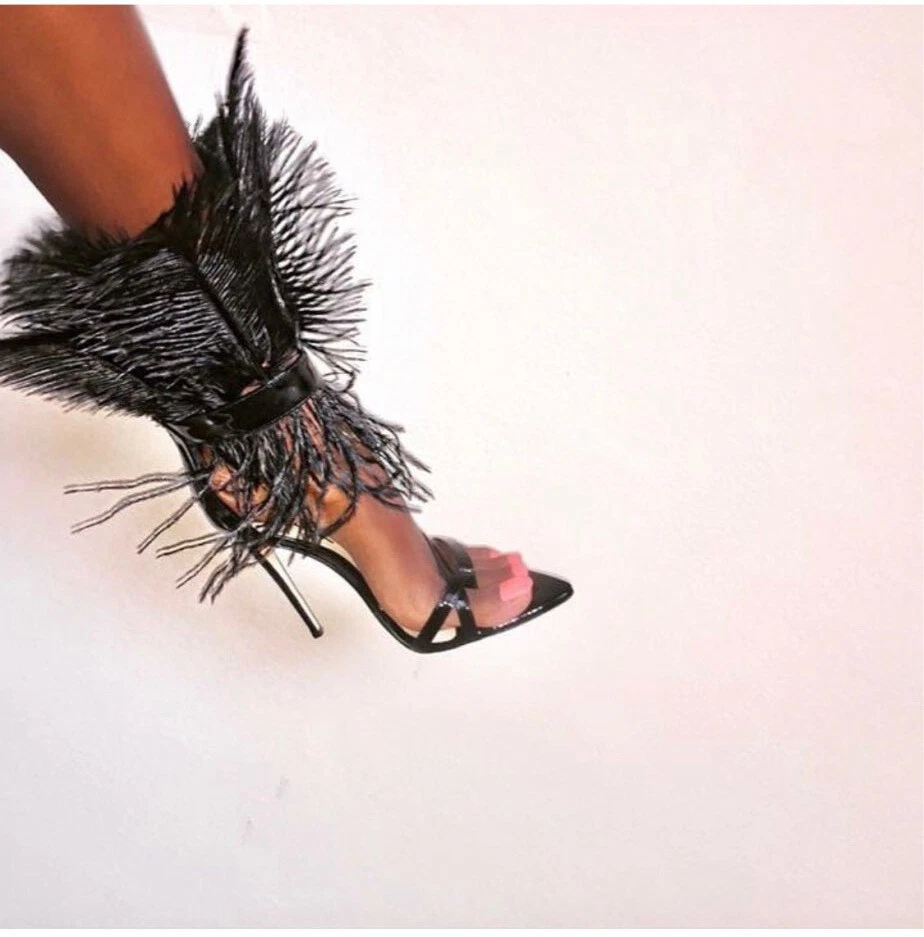 Feather sandals heels sales