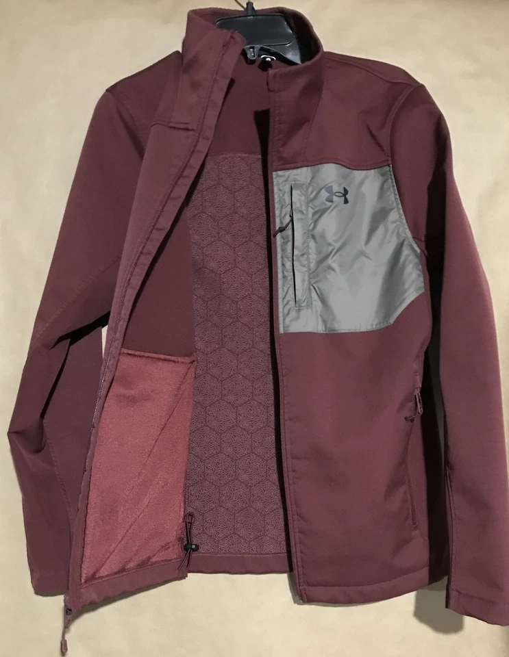 Under Armour Men's ColdGear Infrared Shield Softshell Jacket Size: SM, Burgundy - Image 4 of 4