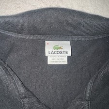 Lacoste Mesh Short Sleeve Black Polo Shirt Mens Size 8 3XL