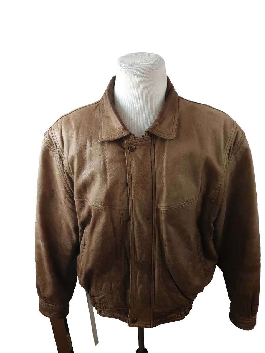 Vintage Mens Reed Sportswear Leather Jacket With Full Zipper