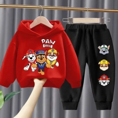 MARKENLOS Disney Kinder Paw Patrol Pyjama Outfit Set Winter Jungen Hünde Cartoon Kleidung