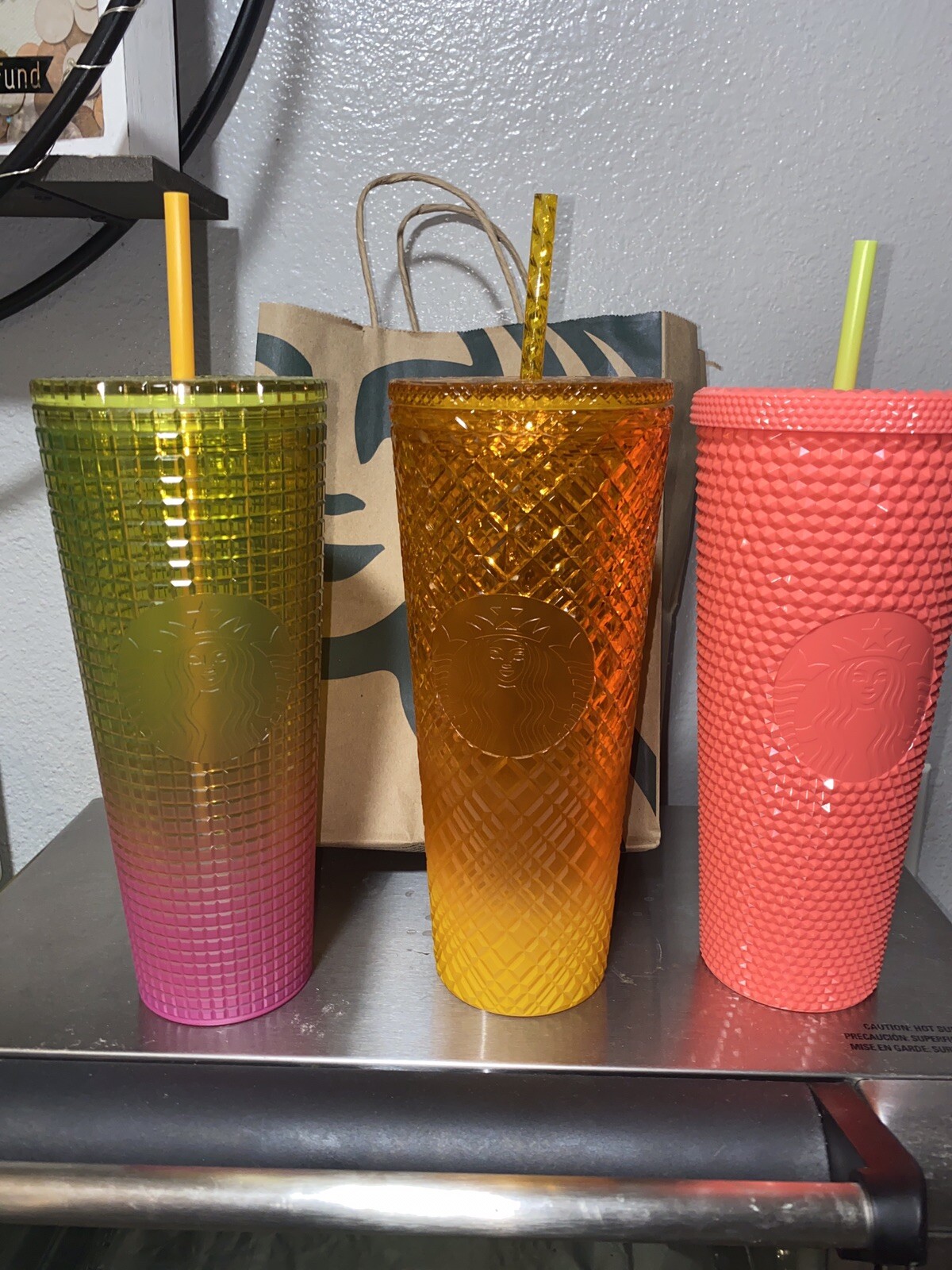 starbucks burgundy grid tumbler