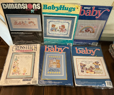 Bernat Baby birth announcements counted cross stitch you chose