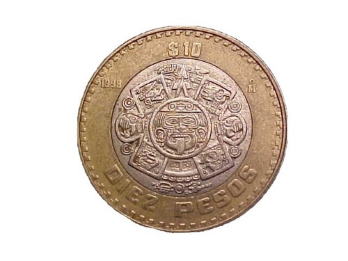 Mexico 10 PESOS 1997 Bi-Metallic, Aztec design | eBay