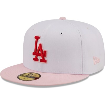 New Era Los Angeles Dodgers 2 Tone White/ Pink Hat Size 8