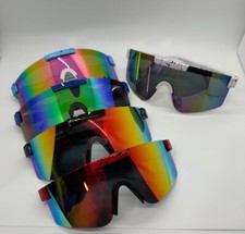 90's Style Shield Sunglasses w/Adjustable Temple