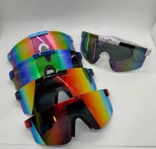 90's Style Shield Sunglasses w/Adjustable Temple