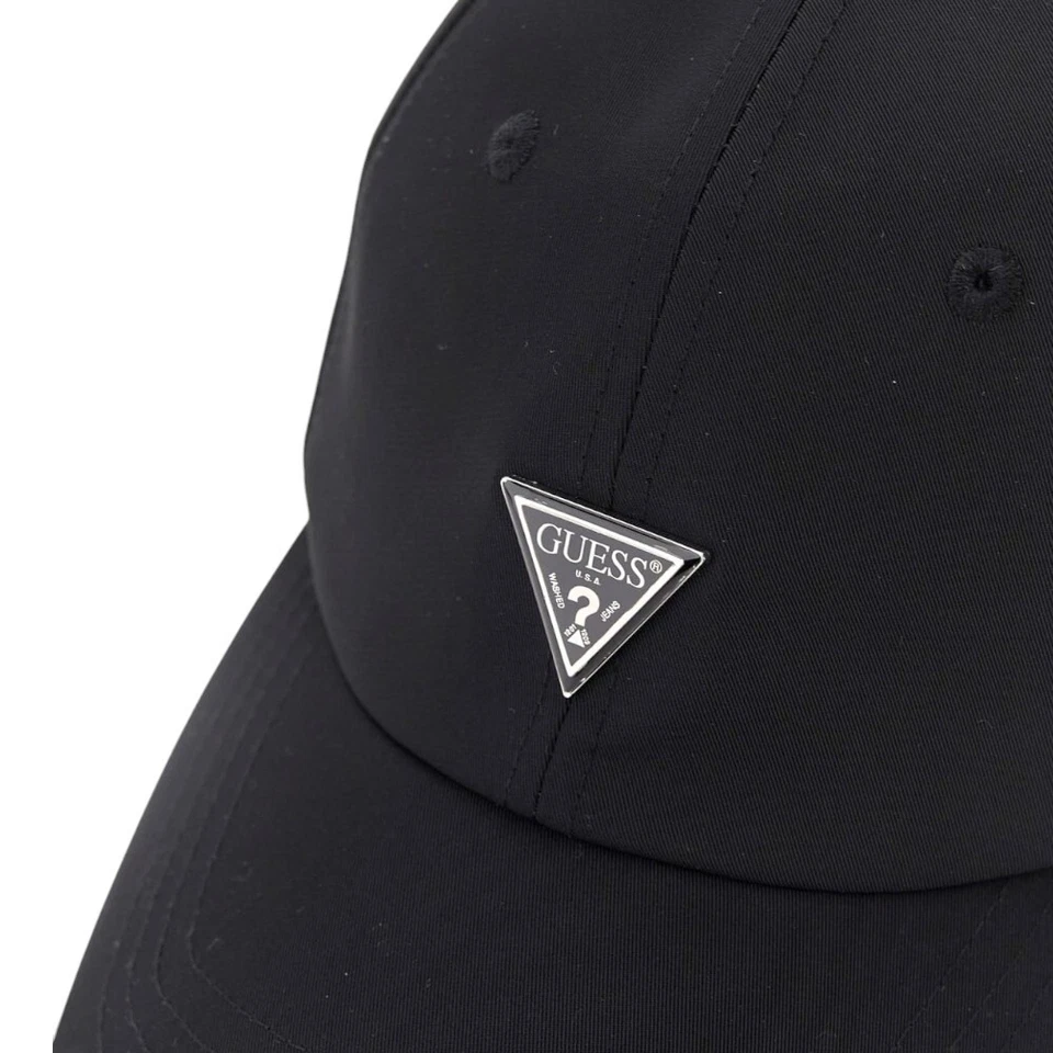 Guess Casquette Base-Ball Noir Avec Visière Et Logo Triangle M4BZ23 WGJP2 Jblk - Photo 2/4