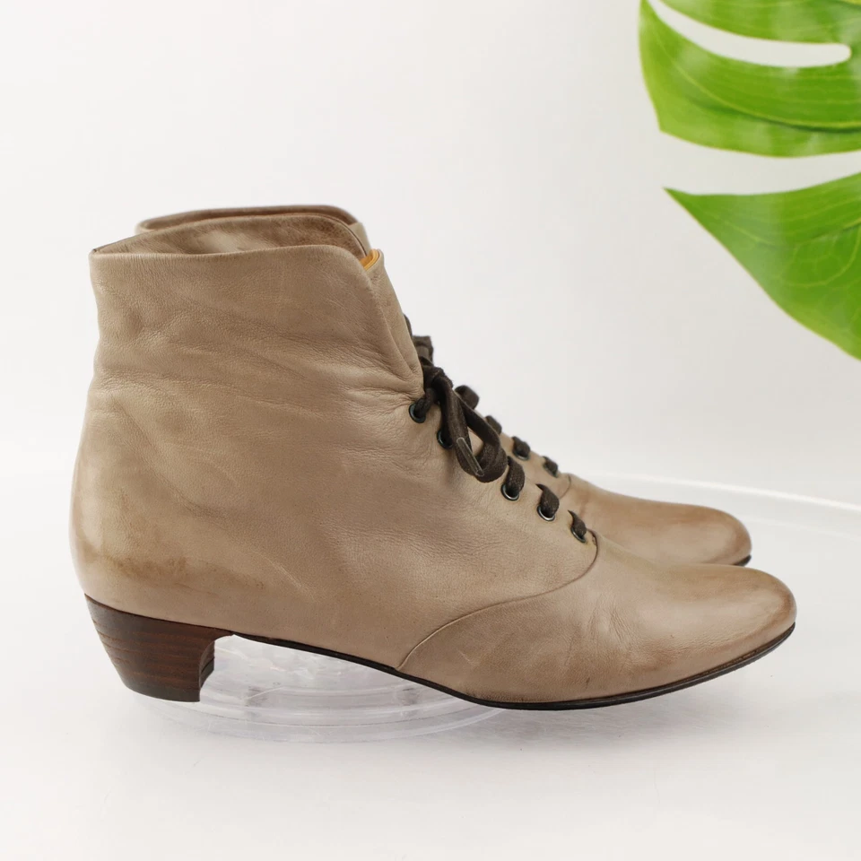 Bota de mujer Coclico talla 38 7,5 marrón topo botín con cordones botín retro victoriano Foto 4 de 4