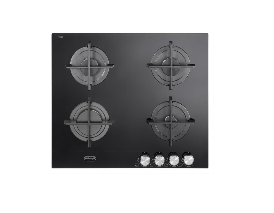DE LONGHI SLF4R60LN2 PIANO COTTURA 4 FUOCHI GRIGLIE SMALTATE NERO