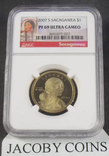 2007 S Sacagawea $1 NGC PF69 Ultra Cameo Portrait Label
