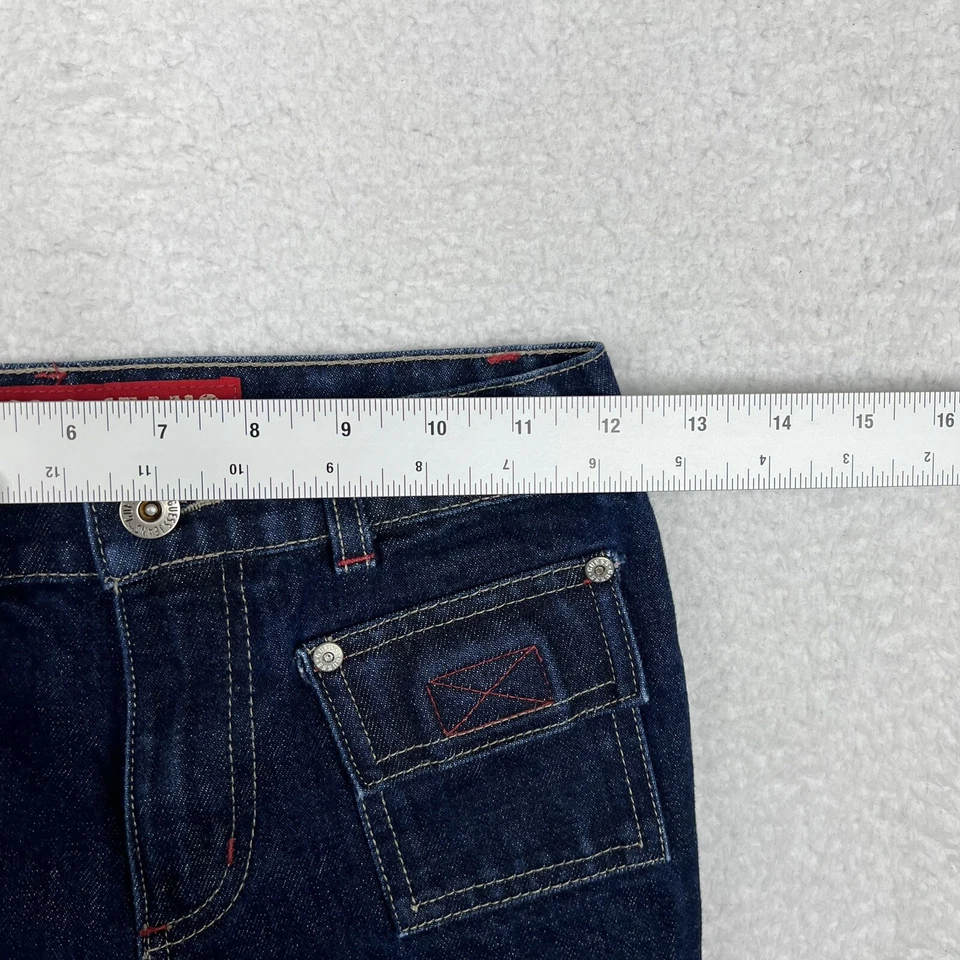 Vintage Guess Jeans Kids 10 Dark Blue Flap Pocket Straight Denim Y2K Made USA - Image 4 of 4