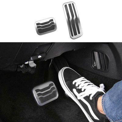 Silver Aluminum Brake Pedal Accelerator Pedal Cover For Ford Explorer 2011-2019
