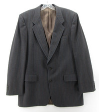 VINTAGE Christian Dior Sport Coat Men 42 Gray Blazer Jacket Wool Pinstriped 