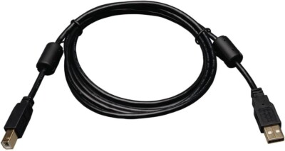 USB 2.0 A/B Gold Device Cable with Ferrite Chokes, 3'