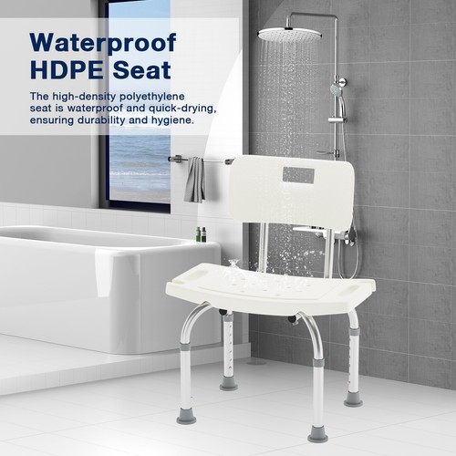 Altus Adjustable Shower Chair with Back and Arms Bath Stool Bench for Elderly - Picture 40 of 54