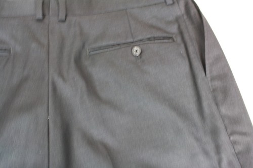 PRONTO UOMO Men's Pant Charcoal Black Pleated Cuffed Wool Gabardine Waist 37x28 - Picture 7 of 7