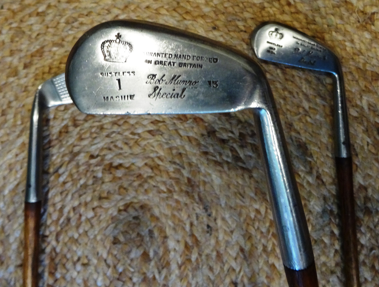 Set of 3 Vintage Hickory Shaft Bob Munro Special Rustless Hand