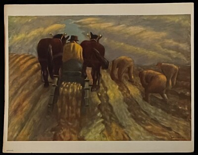 Vintage 13.5  Print Potato Pickers Santos Zingale Wisc. New York s World s Fair