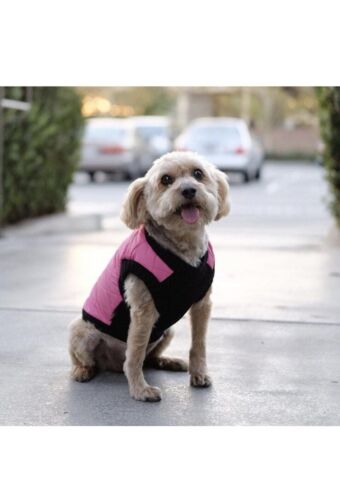 Gooby Fashion Vest Dog Jacket Bomber Vest - Pink Size Medium - Afbeelding 1 van 8