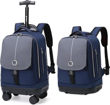 Rolling Backpack with Detachable Wheels 18 Inch Roller Backpack for Men Women Wa