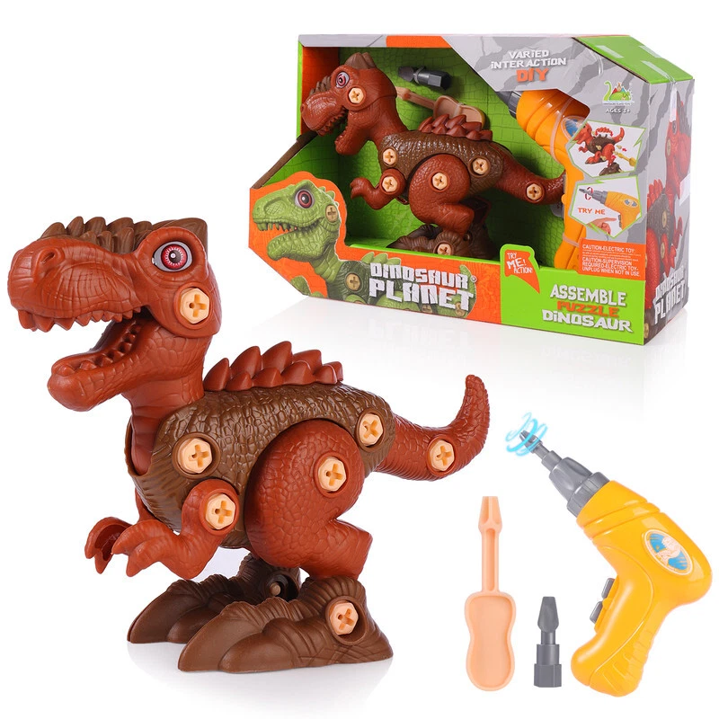Dinosaur Building Toy Set with Drill for Kids STEM Learning Gift