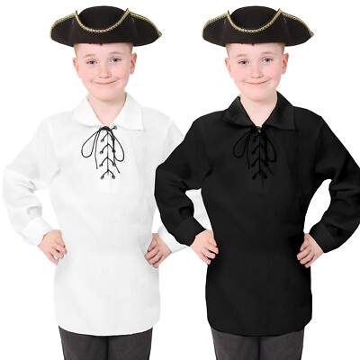 KINDER PIRATEN KOSTÜM SCHNÜRSHIRT DREISPITZ HUT WELTTAG DES BUCHES KOSTÜM