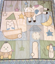 CoCalo BABY 3pc BEDDING SET NURSERY RHYMES UNISEX QUILT BEDSKIRT VALENCE VGUC