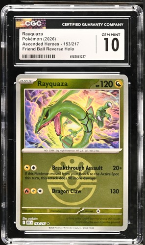 Rayquaza graded CGC 10 for sale on eBay