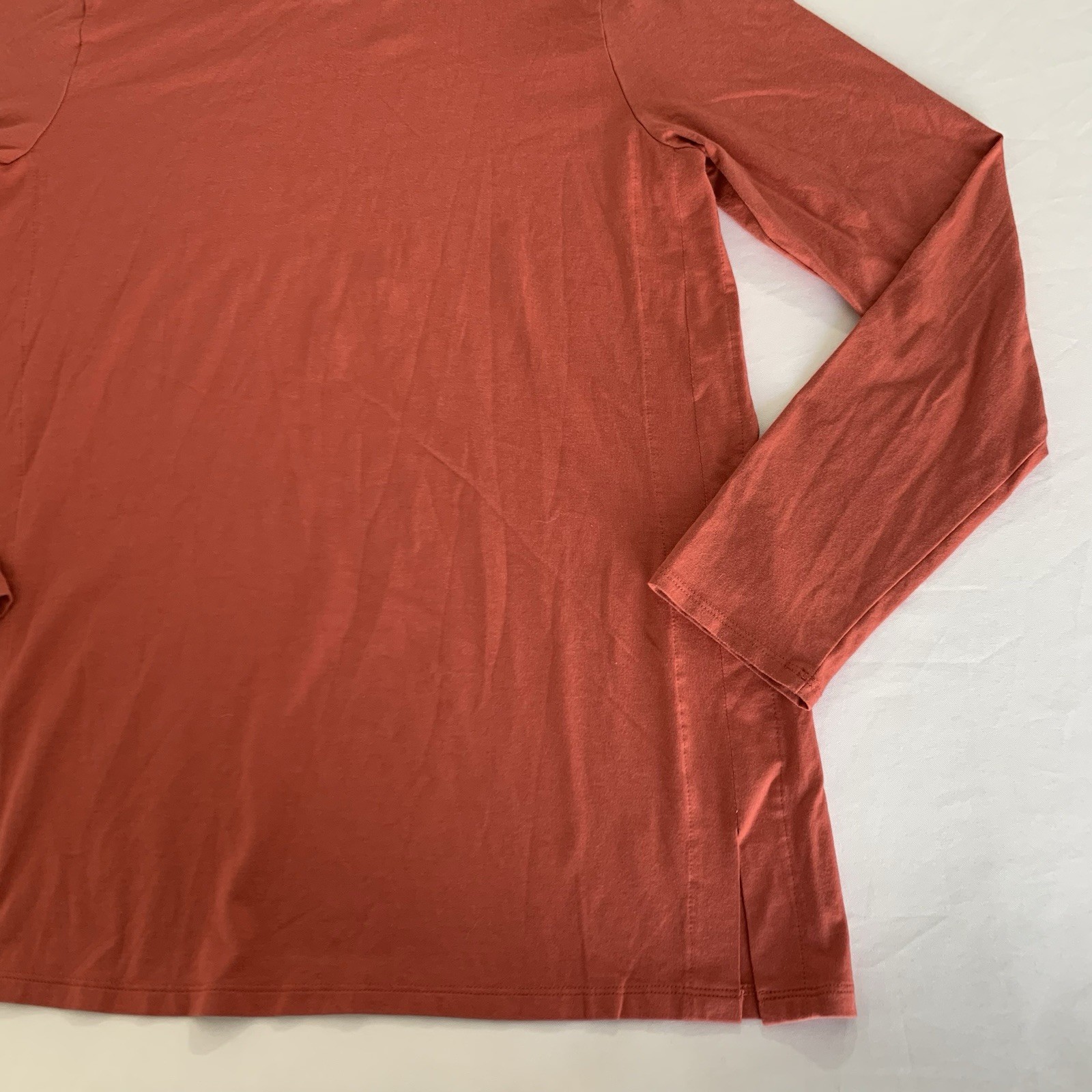 J Jill Luxe Supima Forward-Seam Tunic Top Women S Petite Long Sleeve Stretch