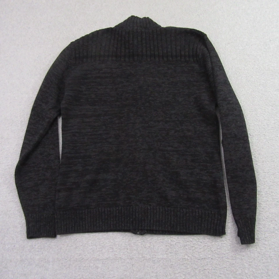 Structure Mens Cardigan Sweater XL Gray Heather Chunky Full Zip Acrylic - Image 3 of 4