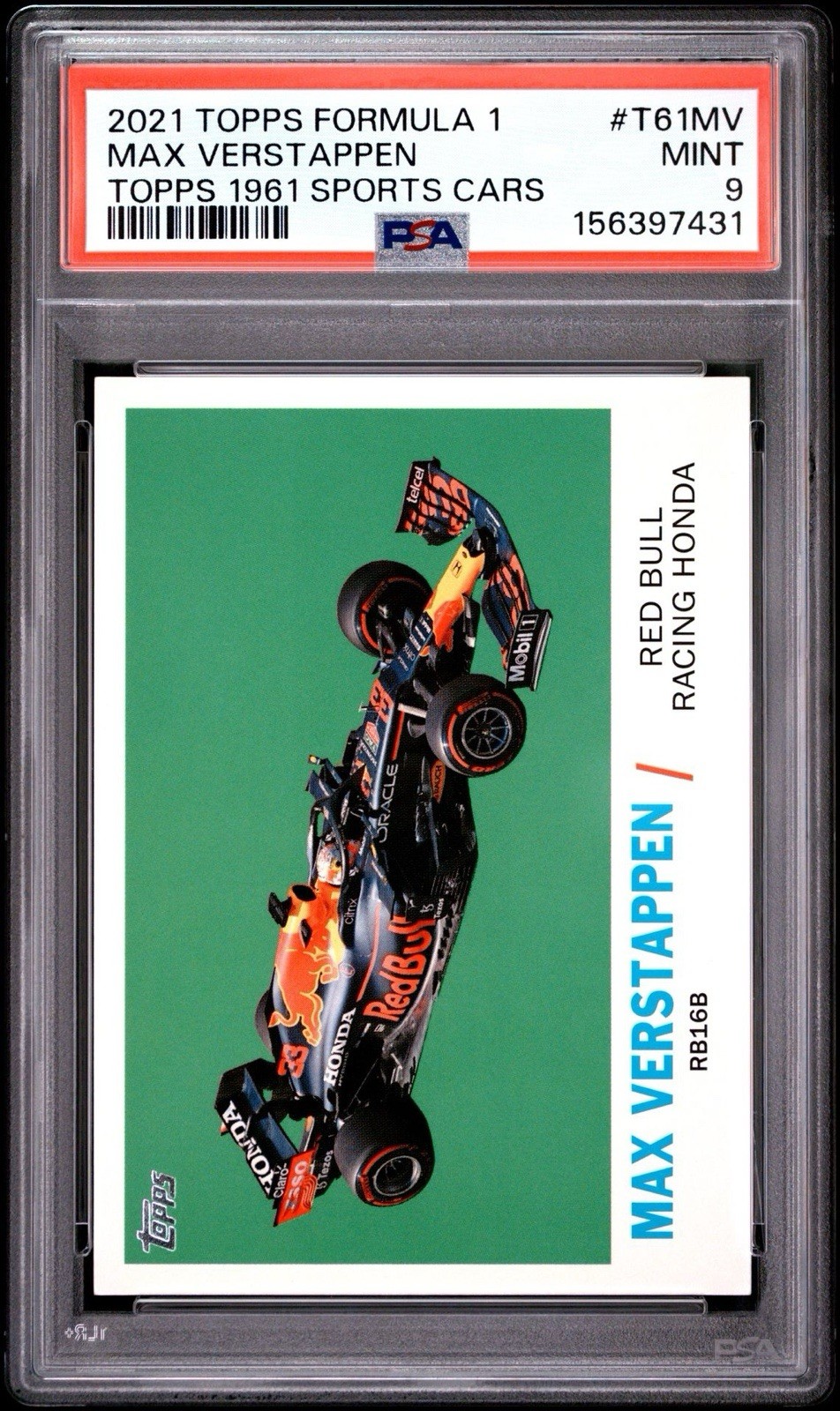 2021 TOPPS FORMULA 1 TOPPS 1961 SPORTS CARS MAX VERSTAPPEN T61MV PSA 9