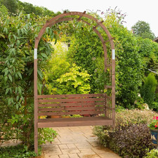 Garden Arch with Bench Wooden Arbor Trellis Pergola Outdoor Decor