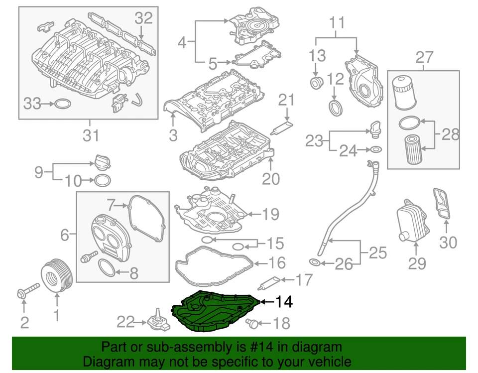 Подлинный масляный поддон Volkswagen 06K-103-600-AE - Изображение 3 из 3