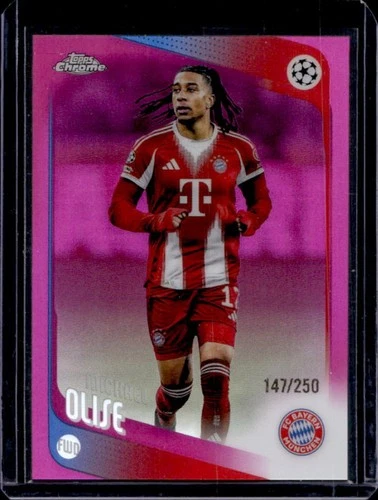 2025-26 Topps Chrome UEFA CC Michael Olise Pink Refractor #/250 Bayern Munchen
