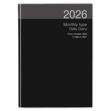 Nakabayashi 2026 Planner Notebook Diary, Semi-B5 Size, Black, NS-002-26D
