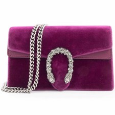 Bolso de Hombro GUCCI Dionysus Mini 476432 Terciopelo/Cuero Púrpura con Caja #URB238
